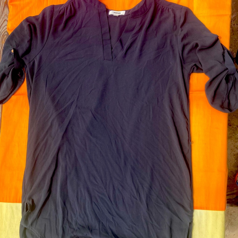 Silky extra long 3/4 sleeve shirt